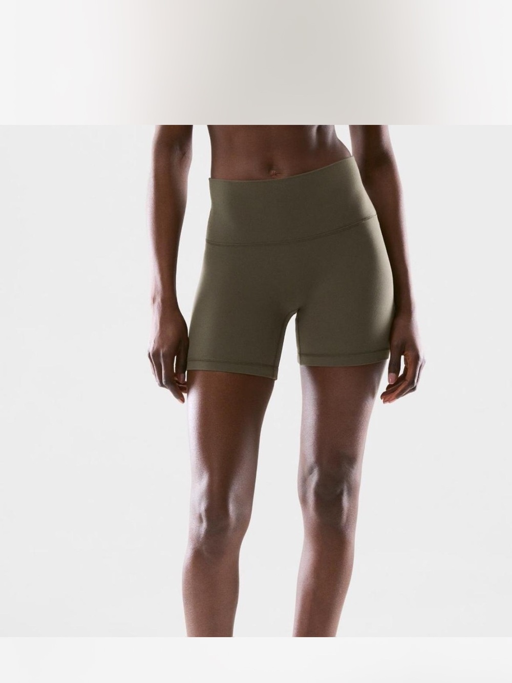Aritzia Olive High-Rise Bike Shorts